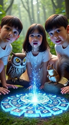 Three kids explore a magical forest 🌲✨, meet talking animals 🐰🦉, and learn the power of teamwork 🤝💫