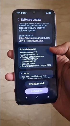 Samsung Galaxy F14 - 1 August 2025 Update For One UI 7 #shortsforgoals