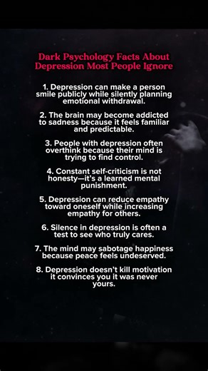 Dark Psychology Facts About Depression