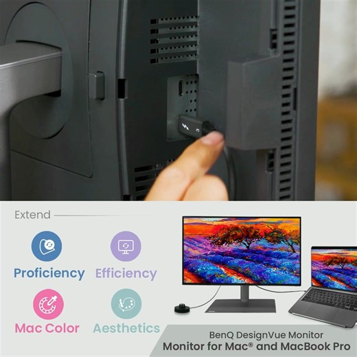 Boost productivity for Mac® users! Connect multiple Mac-ready DesignVue monitors with Daisy Chain via Thunderbolt for a seamless, expanded workspace. Explore more about BenQ monitor for Mac®👉https://benqurl.biz/3yShOqT | BenQ