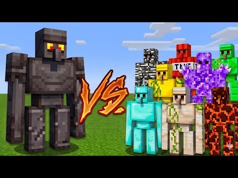 NETHERITE GOLEM VS All GOLEM! + MUTANT BOSSES Mob Battle