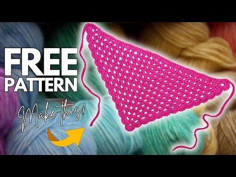 Crochet Easy Bandana Tutorial! Step-by-Step Guide🧶