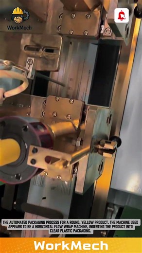 Automatic Horizontal Flow Wrap Packaging Machine: Pack Round Yellow Products Quickly! #workmech