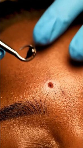 😲 Watch This Eyebrow Blackhead Emerge Satisfyingly