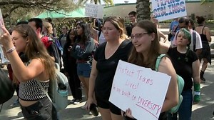 FIU students protest DeSantis in walkout