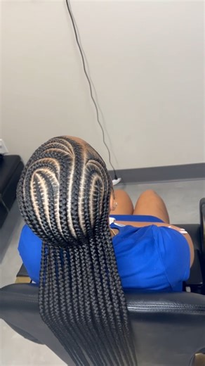 Swirl Feed-In Braids + Extra Long Finish ✨ #braids #stitchbraids #knotlessbraids #swirlbraids