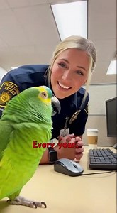 Parrot Roasts the Officer So Hard She Breaks Down Laughing #youtubeshorts #talkingparot #funny