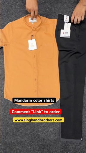 Mandarin color shirt with formal pant | summer outfit | men’s fashion trending | #singhandbrothers