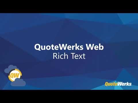 Rich Text | QuoteWerks Web