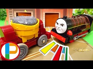 きかんしゃトーマス プラレール テコロでチリン ハリケーンが製鉄所でお仕事！フランキーが信号で止まってると電車や新幹線が通るよ！ 小さな工事車両 OmotyanoPrussian