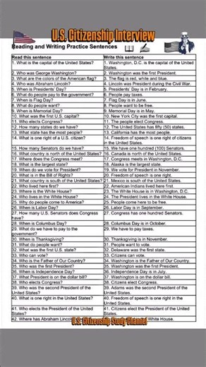 U.S. Citizenship Interview Questions🇱🇷 reading and writing practice 🗽#us #immigration #uscis