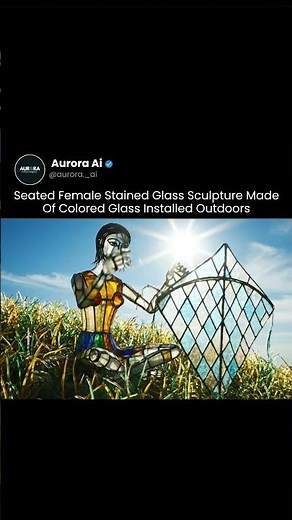 Seated Beauty in Glass 🌈 | Outdoor Stained Glass Sculpture.