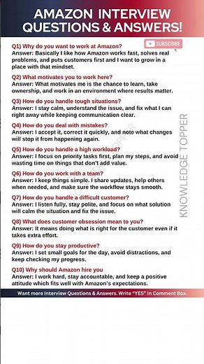 Amazon Interview Questions and Answers