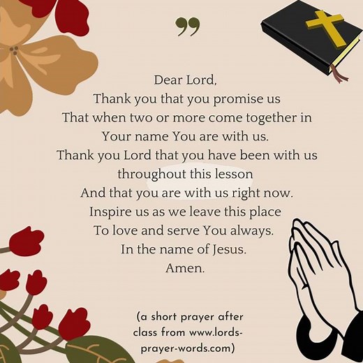 Prayer after class