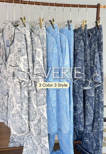Reverie Toile Silk Satin ชุดนอน 3 สีเรียบคลาสสิก (รีบช้อปก่อนหมด)