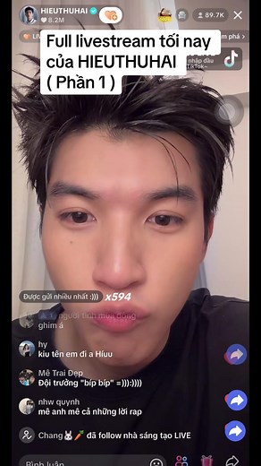 Full livestream tối nay của HIEUTHUHAI ( Phần 1 ) Anh ta đẹp trai mà đáng iu 🥹 Anh ta sợ chúng tôi tốn tèn 🥹 #hieuthuhai #hieuthuhailivestream #hieuthuhailive #deptraivocungtan