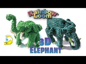 Rainbow Loom 3D Elephant (Part 1/6) Elefante, слон, l'éléphant, 象