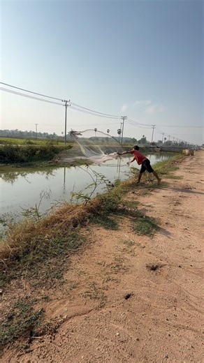 A large, beautiful spread fishing net OUTSIDE #fishing