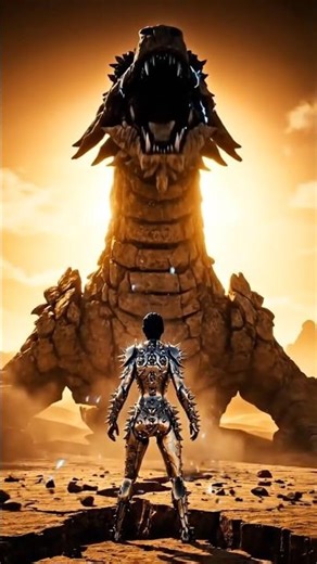 Man vs. Ancient Stone Dragon: The Blue Fire Standoff! 🐉🔥#shorts