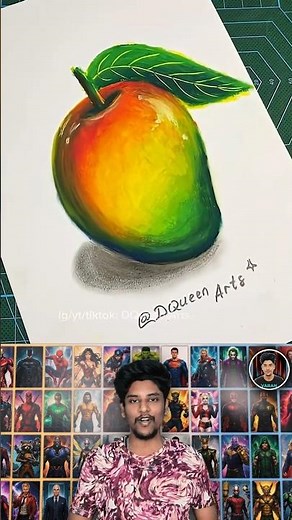 🎨 Easy Mango Art Using Oil Pastel 🥭