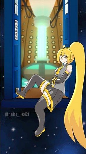 Windows in Time: Lost... 💛 Neru sits quietly alone by the Tardis doors... waiting... and waiting...