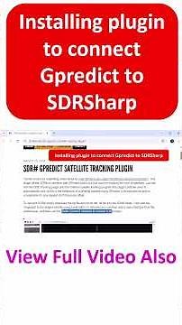 Installing plugin to connect Gpredict to SDRSharp