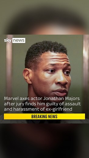 Jonathan Majors, 34, was convicted on two counts but acquitted of a different assault charge and of aggravated harassment in the case brought forward by his former girlfriend Grace Jabbari. A star of the Marvel Cinematic Universe, Majors featured in the series Loki, and Ant-Man And The Wasp: Quantumania - and was set to lead the next Avengers movie but has seen his career scuppered following the verdict. 🔗 Link in bio to read more #JonathanMajors #Marvel #MCU #Kang #actor #court #courtcase | Sk
