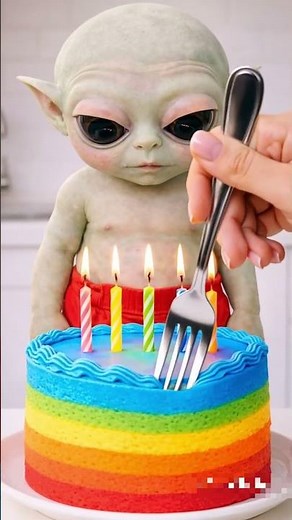 Alien Baby Refuses To Share His Cake 👽🎂😂 | Funny Shorts