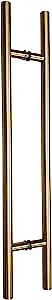 Prima Decorative - Door Pull Long Handle, Entry Door Handle 24″ Round ‘H’ Shape, Stainless Steel 304 – PVD Gold (18 Inch)
