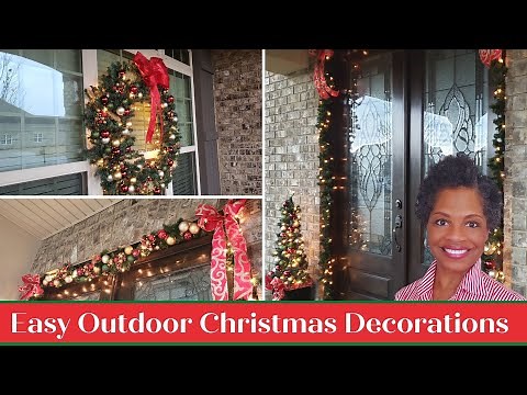 Easy Outdoor Christmas Wreath and Garland Decorations