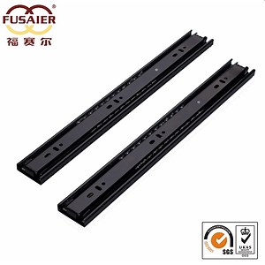 [Hot Item] Kitchen Cabinet 45mm Full Extension Black Telescopic Channel Ball Bearing Drawer Slide Rails 100lbs