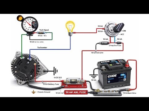 how to connection tachometer / rpm with car alternator | how to wire tachometer