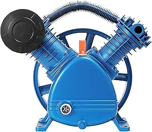 Air Compressor Pump Head 175PSI 5.5HP Twin Cylinder Air Compressor Pump Head 4KW Double Stage Universal Low Energy Consumption Air Compressor Head Faster Inflation & Low Noise (4KW, 5.5HP, 175PSI, A)