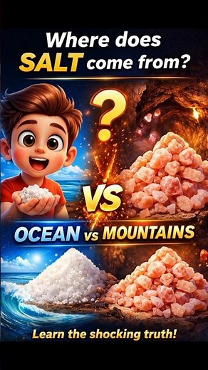 Where Does Salt Come From? (Ocean vs Rock Salt) #facts #sciencefacts