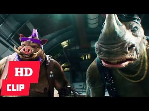 Turtles vs Bebop and Rocksteady fight scene|Teenage mutant Ninja turtles 2 (2016) movie clip HD