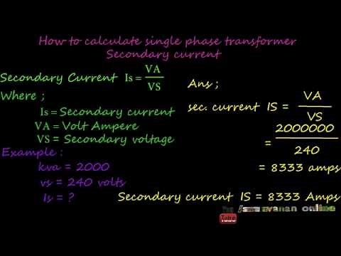 how to calculate single phase transformers primary and secondary full load current