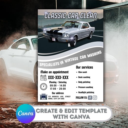 Car Detailing Flyer, DIY Auto Service Template, Car Wash Flyer, DIY Marketing Digital Download, Car Wash Flyer Template/auto Wash Template - Etsy
