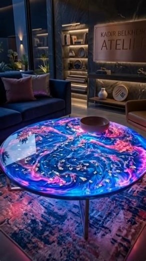 DIY Shattered Glass & Epoxy Resin Galaxy Table! (Satisfying) #Epoxy #shorts #DIYTable #Satisfying