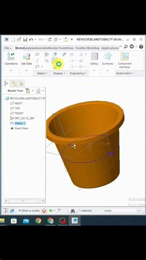 Revolve in creo #parametricdesign #creo #mechanicaldesign