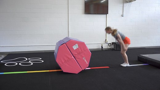 Octagonal Tumblers are a useful developmental shape trainer for teaching tumbling skills to gymnasts, acro dancers and cheerleaders. They offer a safe option for independent practice of skills and also save coaches from constant spotting! | Tumbl Trak
