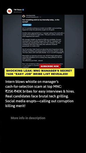 SHOCKING Leak: MNC Manager's Secret ₹40K "Easy Job" Bribe List Revealed!