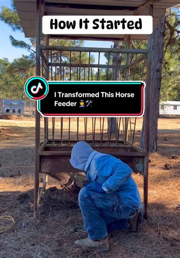 Stick around and watch me Transform this Horse Feeder🐴 from Completely RUST to Brand New 🎥👨‍🏭🛠️ This Is Been One Of My Favorite Mobile Welding Jobs It Was VERY Tedious 👁️ Everthing Has 2 Be Completely Smooth So The Horse Doesn’t Hurt Him Or Herself While Eating Their Hay 👨‍🌾🐎 * Welding Rig is @Big Red 🛻 * Welder is @Dakota Holland #mobilewelding #mobilewelder #fabrication #millerwelder #horsefeeder