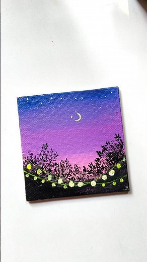 easy acrylic painting tutorial/ canvas painting ideas for beginners #shorts