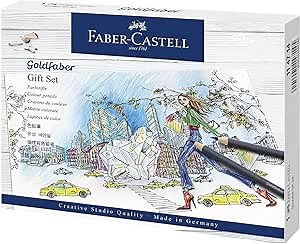 Faber-Castell Goldfaber Colored Pencil Gift Set- Colored Pencils for Adults, Includes Colored Pencils Paper and Accessories