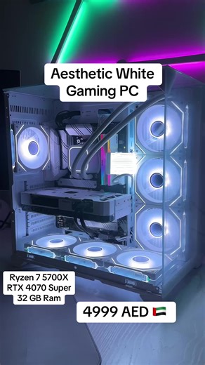 Brand New PC With Used GPU(under warranty) Low ballers will be ignored Can trade with PS5 Cash - Ryzen 7 5800X - Asus RTX 4070 Super 12GB White Gaming OC - 32(16x2) HyperX Fury RGB Ram 3200MHZ (different from picture) - Asus ROG B550-A White Motherboard - 500GB NVME SSD Gen4 - DeepCool White 360MM Cooler - WJCoolman Vision White Case - EVGA G2 750W Gold Power Supply - RGB Strimmer Cable - Windows 11 Pro Installed Activated Location: Dubai Hills Delivery can be arranged all over UAE 🇦🇪 Gaming P
