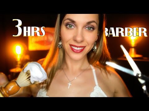 ASMR 3 Hours 💈 Sleep Inducing Barbershop Haircut, Shave, Massage, Roleplay, Personal Attention