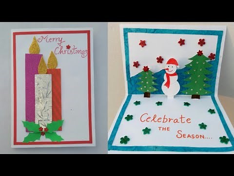 DIY Christmas card|Making popup Christmas card |Snowman crafts |Christmas tree card