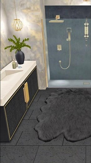 Modern Luxury Bathroom Design [Part 3] ✨🖤 | The Sims FreePlay #simsfreeplay #thesims #shorts