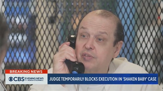 BREAKING: A Texas judge has issued a temporary restraining order to halt the execution of Robert Roberson, just 90 minutes before it was scheduled. Roberson would have been the first person executed in the U.S. for a murder conviction related to "shaken baby syndrome." | CBS Evening News