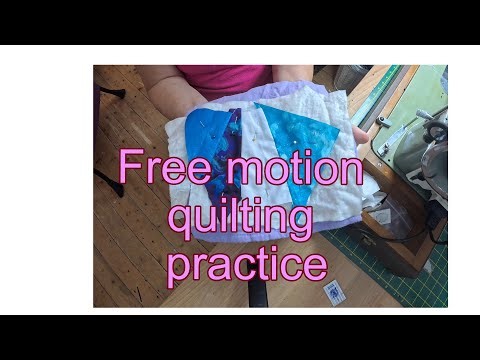 Free motion quilting practice on vintage Jones machine